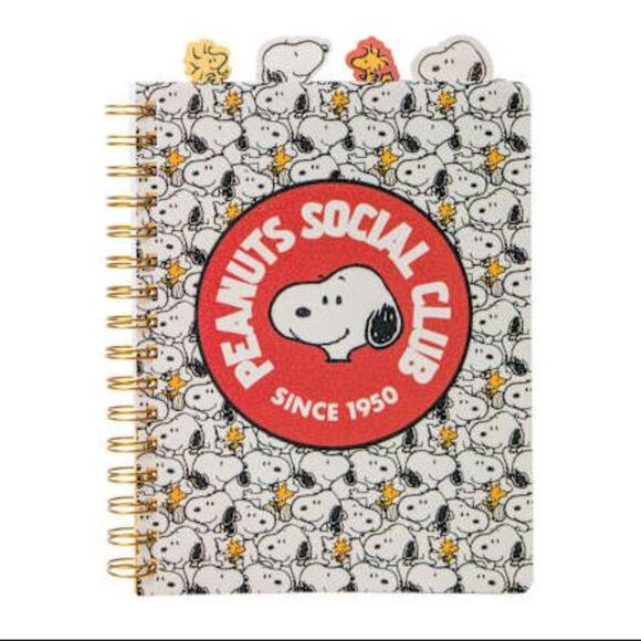 Peanuts Snoopy Social Club Since 1950 4 Tabbed 96 Sheet Journal - Picture 1 of 2